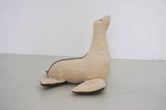 Renate M ller Rare Leather and Jute Therapeutic Toy Seal by Renate Muller - 551498