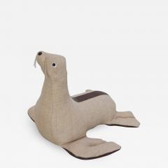 Renate M ller Rare Leather and Jute Therapeutic Toy Seal by Renate Muller - 551871