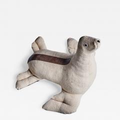 Renate M ller Rare Leather and Jute Therapeutic Toy Seal by Renate Muller - 3514660