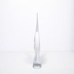 Renato Anatra Mid Century White Transparent Murano Glass Bird Sculpture signed Renato Anatra - 4347588