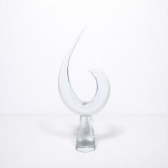 Renato Anatra Mid Century White Transparent Murano Glass Bird Sculpture signed Renato Anatra - 4347589