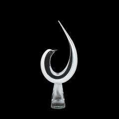 Renato Anatra Mid Century White Transparent Murano Glass Bird Sculpture signed Renato Anatra - 4347595