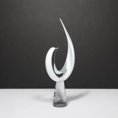 Renato Anatra Mid Century White Transparent Murano Glass Bird Sculpture signed Renato Anatra - 4347596