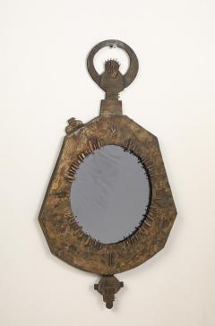 Renato Vanzelli Italian Brutalist Cast Bronze Wall Mirror by Renato Vanzelli Padova circa 1970 - 4783831