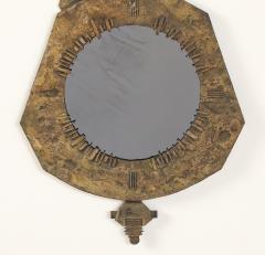 Renato Vanzelli Italian Brutalist Cast Bronze Wall Mirror by Renato Vanzelli Padova circa 1970 - 4783916