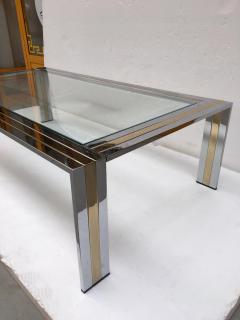 Renato Zevi Coffee Table Metal Chrome and Brass by Renato Zevi Italy 1970s - 1607365