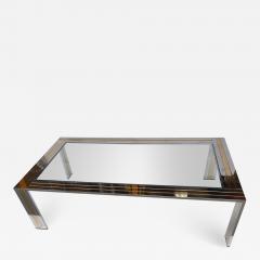 Renato Zevi Coffee Table Metal Chrome and Brass by Renato Zevi Italy 1970s - 1608366