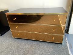 Renato Zevi Pair of Chest of Drawers Brass Mirror by Renato Zevi Italy 1970s - 1063790