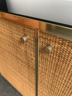 Renato Zevi Rattan and Brass Buffet by Renato Zevi Italy 1970s - 1397139