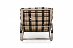 Renato Zevi Renato Zevi ItalianEllipse Chrome and Plaid FabricRocking Chair - 2791858