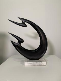 Rene Brancusi Contemporary American Patinated Bronze Abstract Sculpture on Marble Base - 4197286