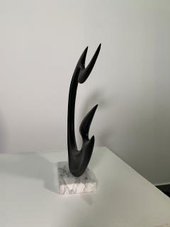 Rene Brancusi Contemporary American Patinated Bronze Abstract Sculpture on Marble Base - 4197288