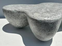 Rene Brancusi Organic Shaped Faux Concrete Coffee Table - 3335654