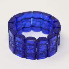Rene Lalique Blue Glass Ceriser Bracelet - 3325621