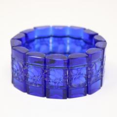 Rene Lalique Blue Glass Ceriser Bracelet - 3325622