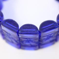 Rene Lalique Blue Glass Ceriser Bracelet - 3325626