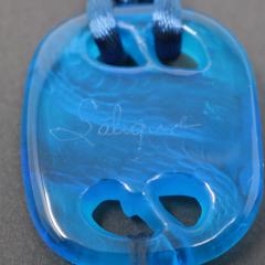 Rene Lalique Blue Glass Serpents Pendant - 2295420