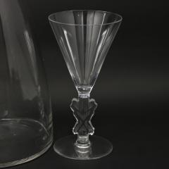 Rene Lalique Glass Strasbourg Decanter with 2 Glasses - 2846463