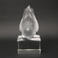 Rene Lalique Moineau Sur Socle Ailes Fermees Paperweight - 2889803