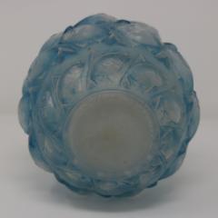 Rene Lalique Opalescent Glass Blue Stain Camaret Vase - 3555634