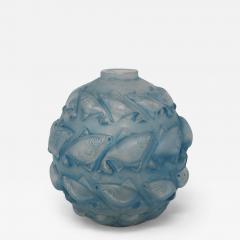 Rene Lalique Opalescent Glass Blue Stain Camaret Vase - 3560955