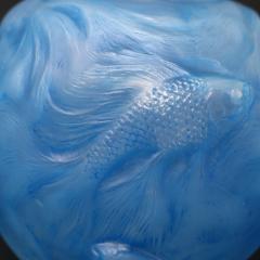 Rene Lalique Opalescent Glass Blue Stained Formose Vase - 4259004