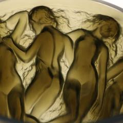 Rene Lalique Topaz Glass Bacchantes Vase - 3598832