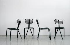 Rene Malaval RENE MALAVAL PERFORATED METAL CHAIRS SET OF 4 - 1019633