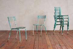 Rene Malaval Turquoise Rene Malaval Bistro Chairs set of 6 - 4440136