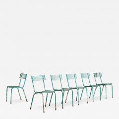 Rene Malaval Turquoise Rene Malaval Bistro Chairs set of 6 - 4440659