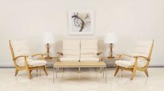 Rene Melin French 1950s Beechwood 3 Piece Salon Set - 424894