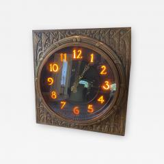 Rene Paul Chambellan ART DECO STYLIZED FLORA ILLUMINATED BRONZE WALL CLOCK - 2163187