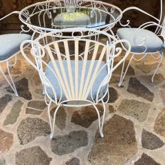 Rene Prou 1950s French Sculptural Wrought Iron Patio Dining Set Restored - 3605592