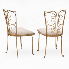 Rene Prou French 1940s Gilt Side Chairs - 595283