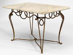 Rene Prou French 1940s Gold Painted Iron Rectangular Coffee Table - 443115