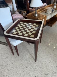 Rene Prou French Art Deco Flip Top Games Table with Checkerboard Inlay - 4750090