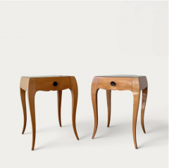 Rene Prou French Art Deco Sycamore End Tables attributed to Ren Prou circa 1940 - 4612720