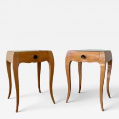 Rene Prou French Art Deco Sycamore End Tables attributed to Ren Prou circa 1940 - 4614512