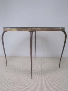 Rene Prou French Mid Century Modern Round Gilt Iron Coffee Table by Rene Prou 1940 - 1811542