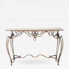 Rene Prou French Rene Prou Iron and Marble Top Center Table - 1443745