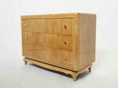 Rene Prou Mid century Ren Prou sycamore brass commode 1940s - 2356312