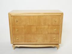 Rene Prou Mid century Ren Prou sycamore brass commode 1940s - 2356315