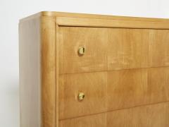Rene Prou Mid century Ren Prou sycamore brass commode 1940s - 2356317