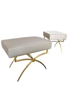 Rene Prou Pair of 1940s wrought iron stools by Ren Prou - 4502189