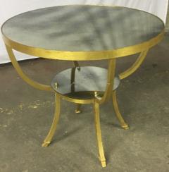 Rene Prou Rene Prou Charming 2 Tier Gold Leaf Wrought Iron Center or Dining Table - 441912