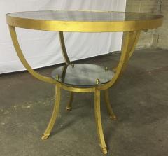 Rene Prou Rene Prou Charming 2 Tier Gold Leaf Wrought Iron Center or Dining Table - 441914