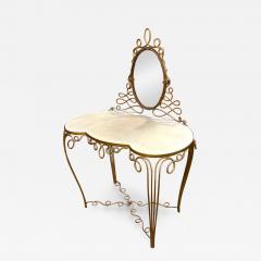 Rene Prou Rene Prou Stunning gold leaf wrought iron vanity desk with parchment top - 2584095