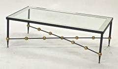 Rene Prou Rene Prou big wrought iron coffee table with gold leaf ball base - 945357