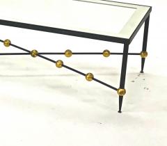 Rene Prou Rene Prou big wrought iron coffee table with gold leaf ball base - 945361