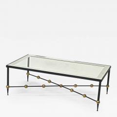 Rene Prou Rene Prou big wrought iron coffee table with gold leaf ball base - 945700